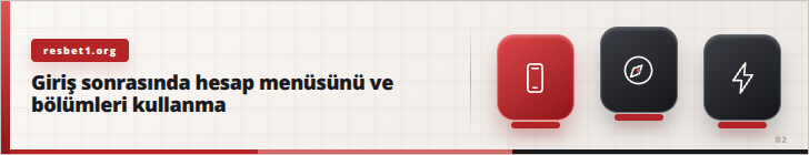 Giriş sonrasında hesap menüsünü ve bölümleri kullanma | resbet1.org